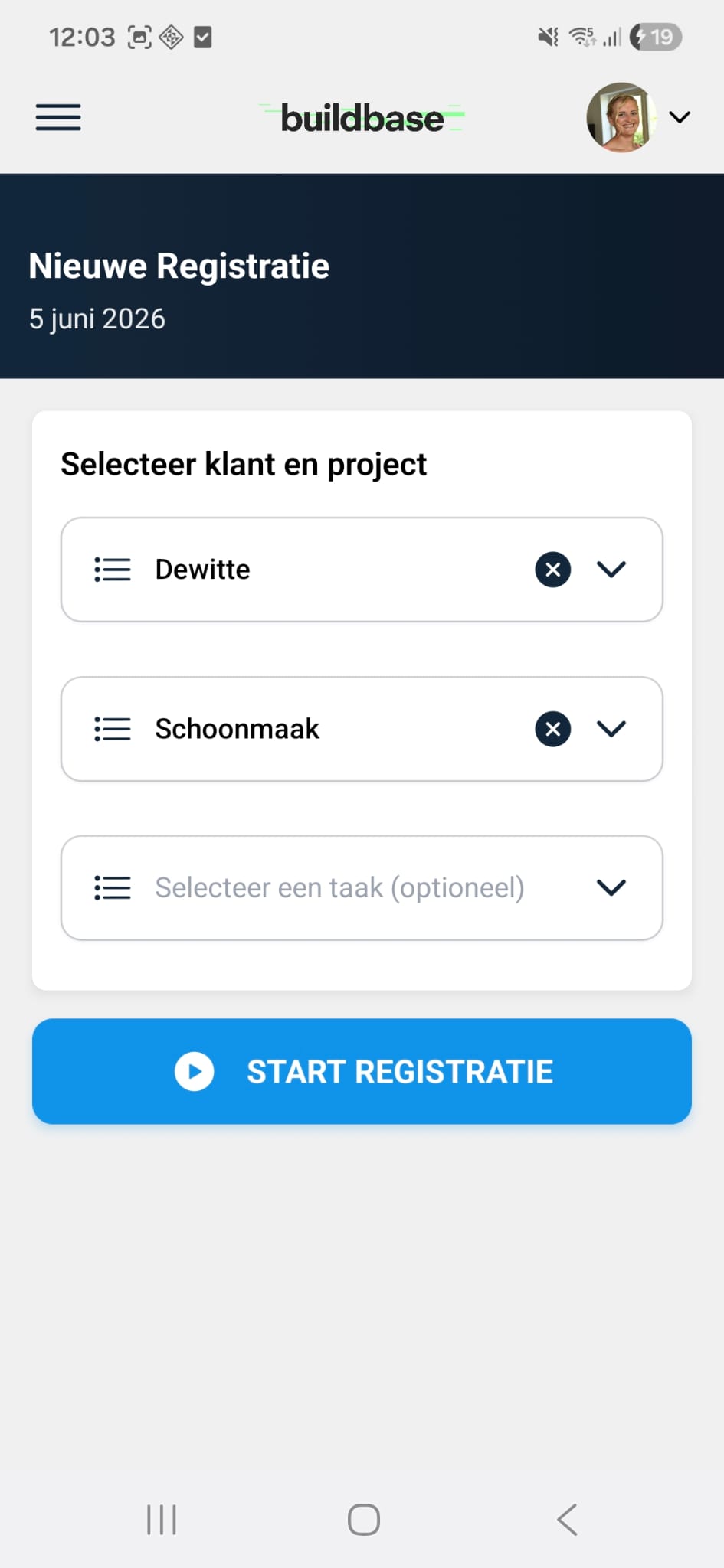 Tijdsregistratie starten op je gsm